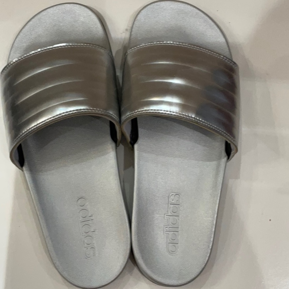 Adidas Silver Slide Sandals